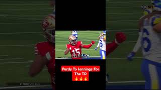 Purdy To Jennings For The TD 🔥🔥🔥 49ers nfl 49erslive football shorts short [upl. by Weylin]