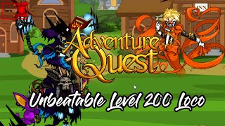 AQ  Adventure Quest  Battleon  Beating the Unbeatable Level 200 Loco in 2022 [upl. by Terrie]