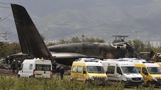 Detailed footage of Algerian IL76 military plane crash wreckage [upl. by Enyluqcaj201]