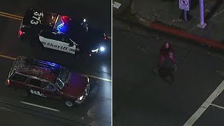 FULL CHASE Authorities slam into SUV tackle man to end pursuit in LA [upl. by Eelyah461]