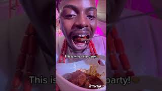 how eat at a party by Enioluwa Official tiktok food [upl. by Ladnar]