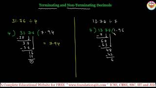 Terminating and Non Terminating Decimals  Class 7 Maths [upl. by Meehsar]