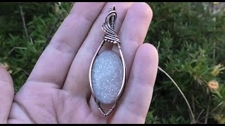 Part 1 of 6 Different Ways Wire Wrapped Cabochon Pendant Tutorial Little Copper Beads [upl. by Lian874]