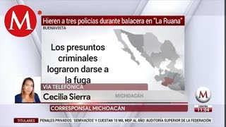 Roban patrulla y balean a tres policías en Buenavista Michoacán [upl. by Willow]