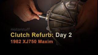 Rebuilding Clutch  82 Yamaha XJ750  DAY 2 [upl. by Gahan633]