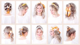 10 Easy Summer Hairstyles with Bandana Headband  Milabu [upl. by Lovell173]