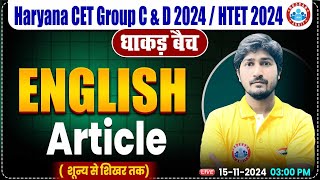 HSSC CET 2024  English by Vipin Sir  English Article Class for HTET  HSSC Group C amp D 2024 [upl. by Renato]