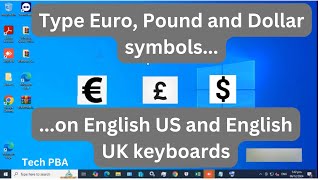 How to type the Euro Pound and Dollar symbols on English US and English UK keyboards [upl. by Ermeena]