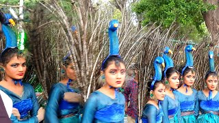 Peacock Dance  Flute Music  🦚 Beautiful Queens Performance in Kilinochchi🦚  THAYA CREATION [upl. by Annayehc420]