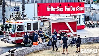 Santa Monica Firefighters Aid Unhoused Individual Near Iconic Hot Dog Stand [upl. by Doty]