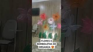 Flores e borboletas de organza floresdeorganza organza viralvideo viralshorts fyp [upl. by Lindly]