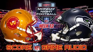 Seattle Seahawks  Washington Football Team MNF Week 12 NFL Live Stream Watch Party [upl. by Inele]