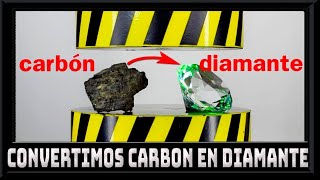 INTENTAMOS CONVERTIR CARBON EN DIAMANTE CON UNA PRENSA DE 500 TONELADAS MIRÁ [upl. by Kcirdet]