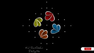 1 to 9 DoTs Colorful Rangolismall kolam with dotssimple muggulu designs easy rangoli with dots [upl. by Roby]