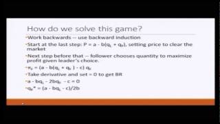 Lecture 31 Stackelberg Leadership Model introduction and Detailed Analysis [upl. by Millham]