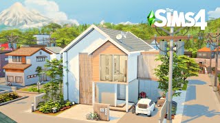 Japanese Modern Family House🌻Snowy Escape🚝  Stop Motion Build  The Sims 4  No CC [upl. by Anih]