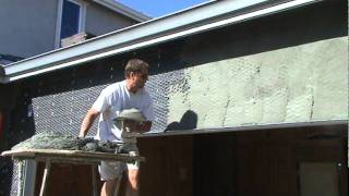 Here is some basic instruction on how to apply scratch coat stucco keep walls moist between coats [upl. by Hertha896]