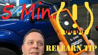 Five Minute TPMS Relearn Using Reset Tool For Nissan Frontier And Xterra [upl. by Einnel2]