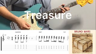 Bruno Mars  Treasure guitar cover with tabs amp chords [upl. by Aihset]