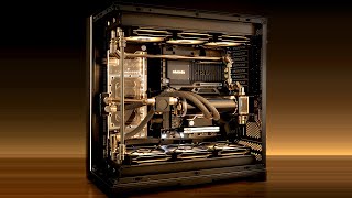 Lian Li O11D EVO XL  Black and Gold Watercooled Showcase Build [upl. by Felicie299]