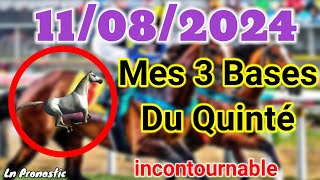 Pronostics PMU Mes 3 bases incontournable DIMANCHE 11 AOÛT 2024 DEAUVILLE [upl. by Thora]