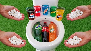 Big Coca Cola Fanta Yedigün VS Pepsi Sprite Mtn Dew Schweppes and Mentos in the toilet [upl. by Waters63]