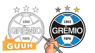 COMO DIBUJAR EL ESCUDO DEL GRÊMIO [upl. by Akinnej]