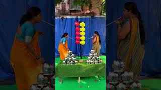 Lota pyramid amp Balloon poping game shorts game [upl. by Eynaffit197]