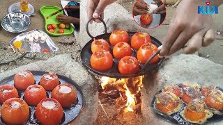 How To Make An EGG Omelette In A Tomato  Tomato OMELET توماتو أومليت Street Food  KikTV [upl. by Bock]