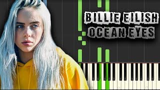 Billie Eilish  Ocean Eyes  Piano Tutorial Synthesia Download MIDI  PDF Scores [upl. by Eloccin626]