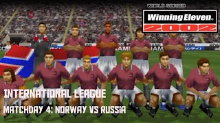 Winning Eleven 2002 PlayStation  International League Matchday 4 Norway vs Russia [upl. by Asiret]