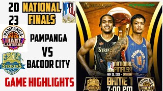 PAMPANGA VS BACOOR HIGHLIGHTS  GAME 1 MPBL 2023 NATIONAL FINALS  NOV 23 2023 mpbl2023 mpbl [upl. by Wallie155]