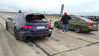 Modified Cars Drag Racing  1000HP Audi RS6 C8 vs M5 F90 Competition vs Cherokee Trackhawk vs Urus [upl. by Shaia]