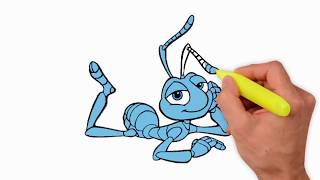 Coloring Pages  Drawing a bugs life  drawing flik  how to draw flik  drawing for kids fast [upl. by Lidia]