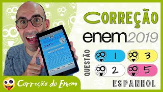 CORREÇÃO DO ENEM Questão 1 espanhol  Enem 2019  Prova azul ▷ Adelfos [upl. by Imojean]