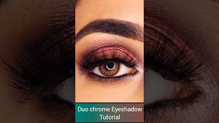 Duo chrome Eyeshadow tutorial✨ simple amp easy eyemakeup look❤️ eyemakeup eyeshadow eyelook yt [upl. by Fernanda]