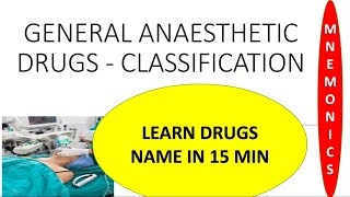 Pharmacology General anaesthetic drugs classification mneomonics explained in Tamil [upl. by Selym]