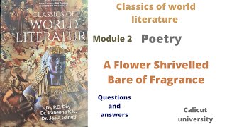 Questions and answers of A flower shrivelled bare of fragrance by Alexander Pushkin 6 th sem BA Engl [upl. by Teplica]