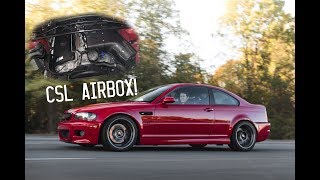 E46 M3 CSL Airbox induction noise SCZA Exhaust [upl. by Alfonso]