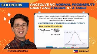 Statistics Standard Normal Distribution and ZScore in Filipino [upl. by Ajin]