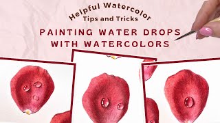 Helpful Watercolor Tips and Tricks 🔴 Lesson 3 🔴 Painting Water Drops with Watercolors [upl. by Munro443]