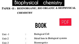 Book for Biophysical  bioorganic  bioinorganic chemistryMsc chemistry sem 4th books biophysical [upl. by Ardnak]