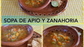 SOPA DE APIO Y ZANAHORIA I COCINA Y ALGO MÁS COMIDA ECONÓMICA Y NUTRITIVA  QUEDATEENCASA [upl. by Bertie]