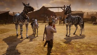 Red Dead Redemption Horses Arthur Morgan Finds and Tames rarest Expensive Zebra and Turkoman Horses [upl. by Pinebrook]