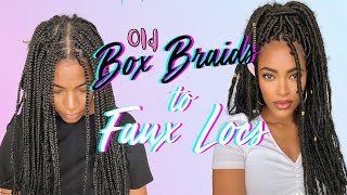 Box Braid Refresh  Box Braids to Faux Butterfly Locs  Jasmine Defined [upl. by Omor796]