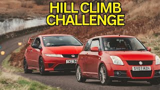 CIVIC TYPE R Vs SWIFT SPORT HILL CLIMB HOT HATCH RACE [upl. by Sheldon]