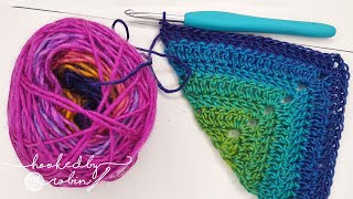 Crochet SOLID Granny Shawl Triangle Motif Super Easy Beginners Tutorial [upl. by Panthea]