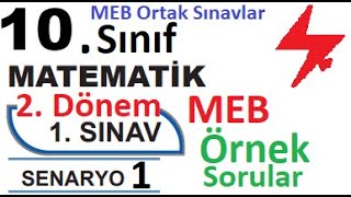 10 Sınıf Matematik 2 Dönem 1 Yazılı Örnek Senaryo Çözümleri  Senaryo 1  MEB örnek sorular 1 [upl. by Aicirtel]