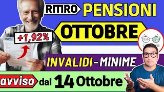 ✅ PENSIONI ➜ RITIRO OTTOBRE  MESSAGGIO INPS 14 OTTOBRE 📈 NOVITà IMPORTI INVALIDI MINIME AUMENTI 0€ [upl. by Ashelman]