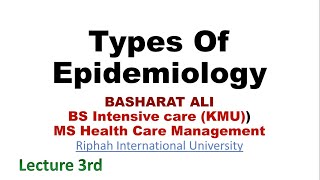 Types Of Epidemiology In Urdu  Lecture 3rd  For Ms Bs Diploma Students  Basharat Ali [upl. by Aratahc266]